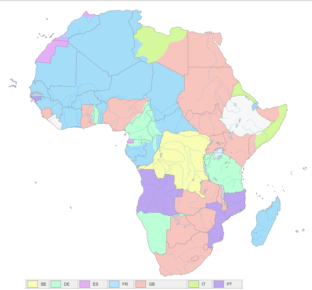 colonial map of africa 1913